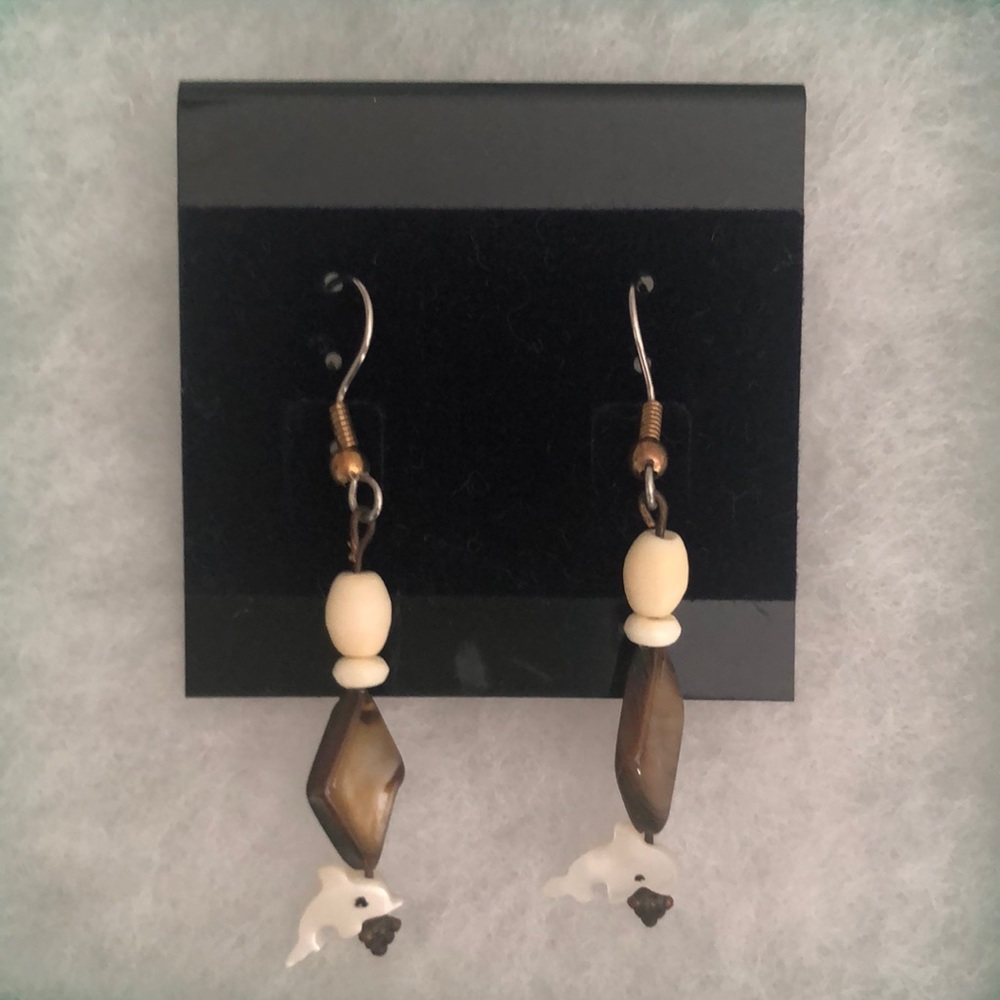 Hand made dolphin earrings